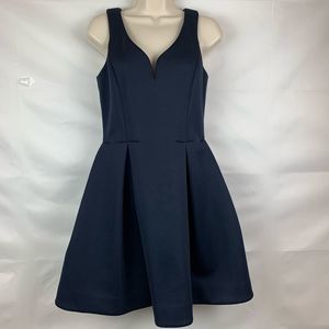 Ali Ro Navy blue scuba fit and flare dress